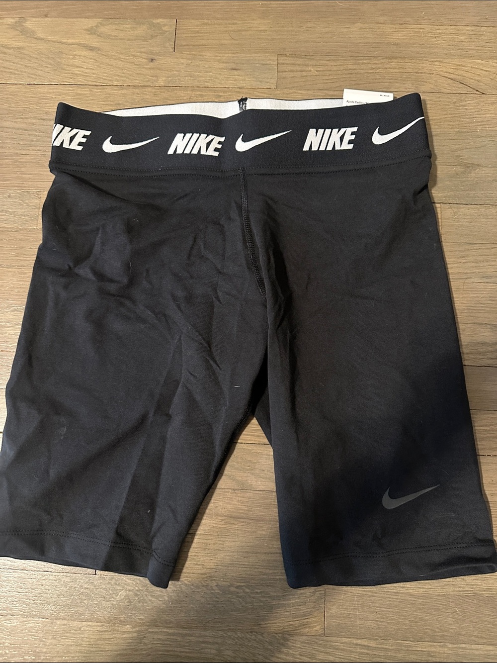Nike Black Women’s Logo Waistband Athletic Bike Shorts